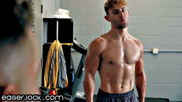 Athletic jock analfucked by gym coach