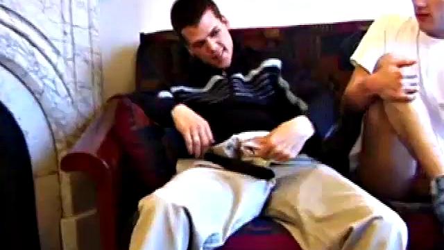 Matthew has his cock out for a jack off session, but quickly tucks it away when he hears Tye arrive. But it's right back out when Tye offers to play.