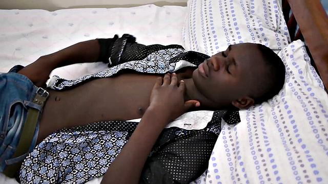 Slim amateur African strips and jerks off for jizzshot