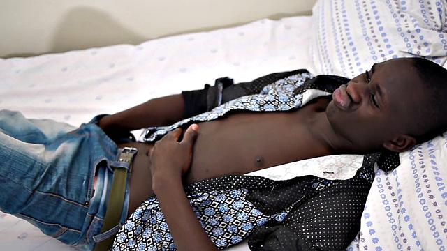 Slim amateur African strips and jerks off for jizzshot