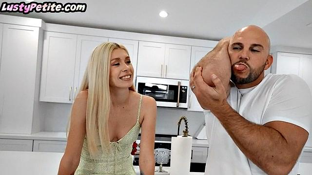 Horny blonde destroyed by her zaddy
