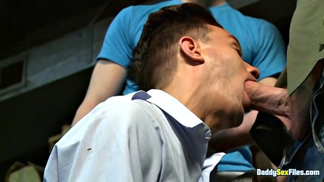 Josh West, Ross Bailey, and Seth Roberts share a big cock in a hot gay threesome