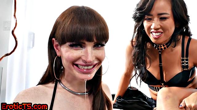 Lezdom bondage handles lez mistress