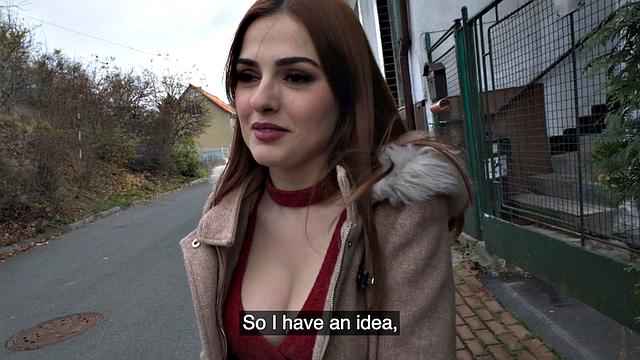 Public slut in stockings penetrated after BJ