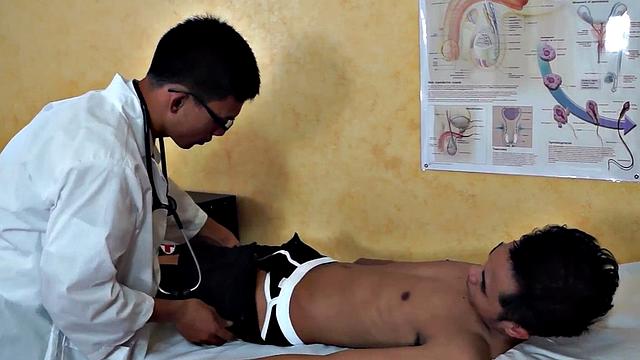 Asian twink anally examined at doctor's infirmary