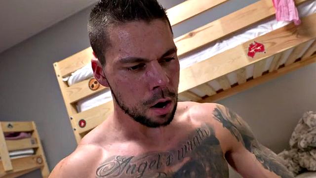 DP hostel babe with big boobs double fucked in MMF