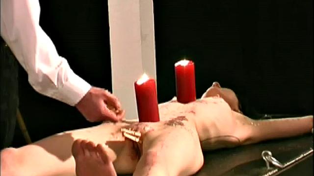 saran wrap, candle wax and pins