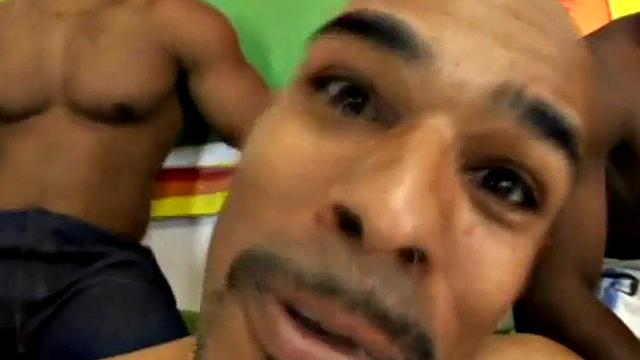 Skinny blonde in wild gangbang