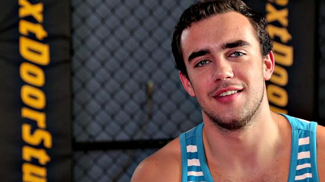 Hunky newbie removes clothes and masturbates in garage