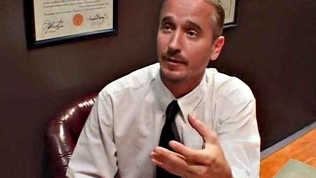 Petite ebony teen sucks boss's dick