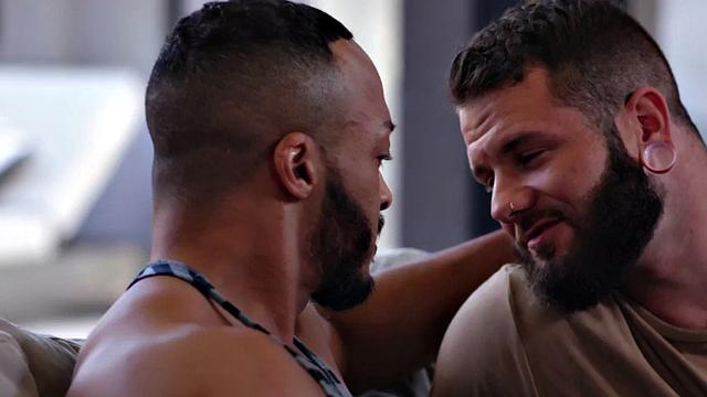 BBC wild gay fucks white stud in tight anal hole