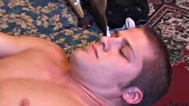 Alex strips down and strokes hard, showing off every inch for the camera