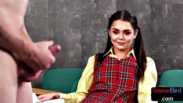 College 21yo lady teases nympho teacher after class