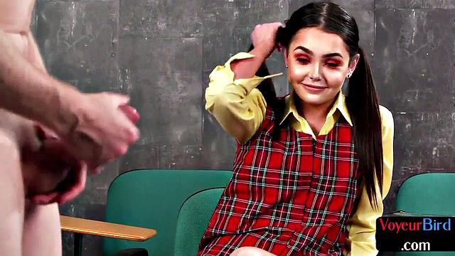 College 21yo lady teases nympho teacher after class