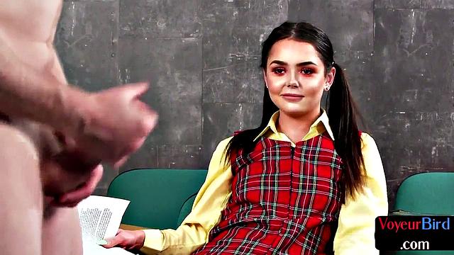 College 21yo lady teases nympho teacher after class