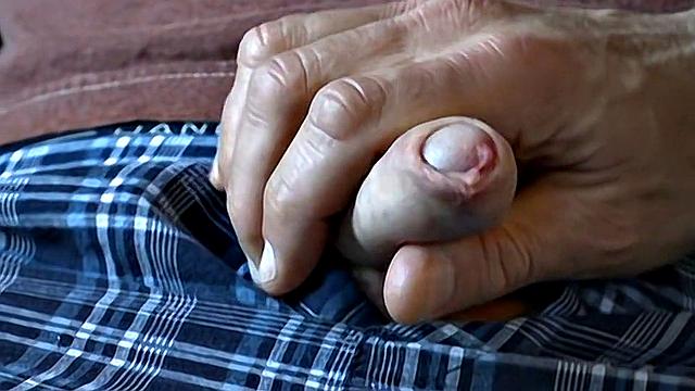 Kurtz strokes his thick cock and drains every drop