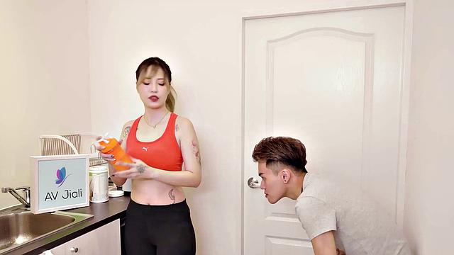 Personal Trainer Bad Gets Fucked By A Perverted Client