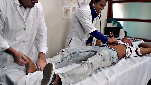 Cute and ticklish Asian boy Alex comes in for his weekly tickle therapy. Doctor Tickles and his sadistic assistant pin Alex down to the tickle table and administer a ticklish treatment that sends their patient into hysterics.