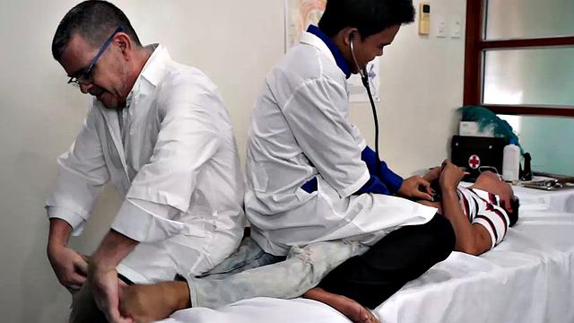 Cute and ticklish Asian boy Alex comes in for his weekly tickle therapy. Doctor Tickles and his sadistic assistant pin Alex down to the tickle table and administer a ticklish treatment that sends their patient into hysterics.