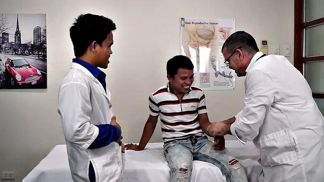 Cute and ticklish Asian boy Alex comes in for his weekly tickle therapy. Doctor Tickles and his sadistic assistant pin Alex down to the tickle table and administer a ticklish treatment that sends their patient into hysterics.