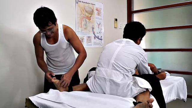 Cute and ticklish Asian boy Alex comes in for his weekly tickle therapy. Doctor Tickles and his sadistic assistant pin Alex down to the tickle table and administer a ticklish treatment that sends their patient into hysterics.