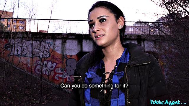 Stranded babe gets fucked hard for cash