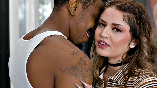 Inked babe has passionate IR sex with BF while moaning