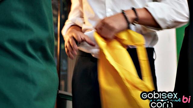 Big-titted beauty cocksucking Bisex guys