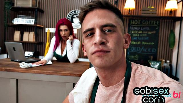 Big-titted beauty cocksucking Bisex guys