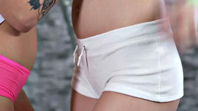 Sapphic 19yo yoga babes finger their loving pussies