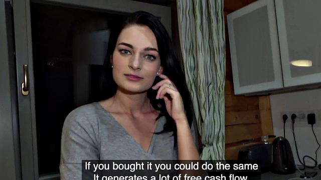 Lingerie smalltits babe4cash closeup sucks and rides POV BWC