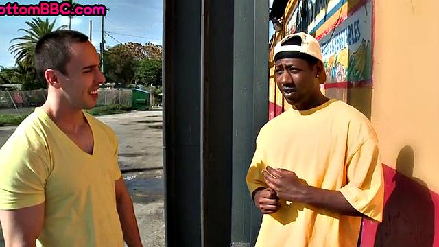 Pierced Ebony stud picked up and banged outdoors in public