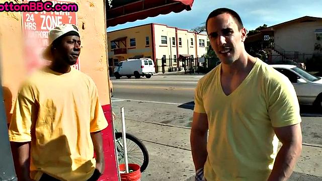 Pierced Ebony stud picked up and banged outdoors in public