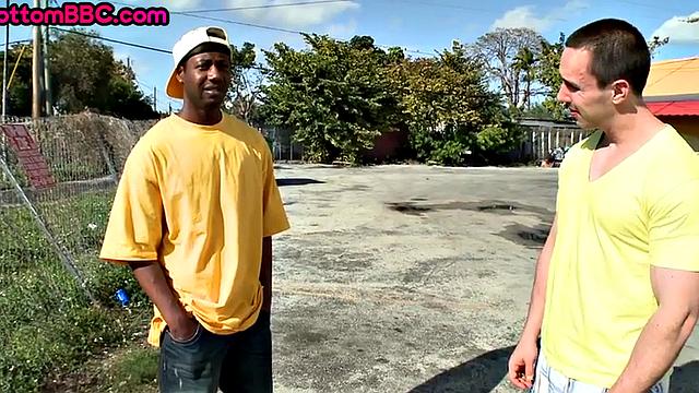 Pierced Ebony stud picked up and banged outdoors in public