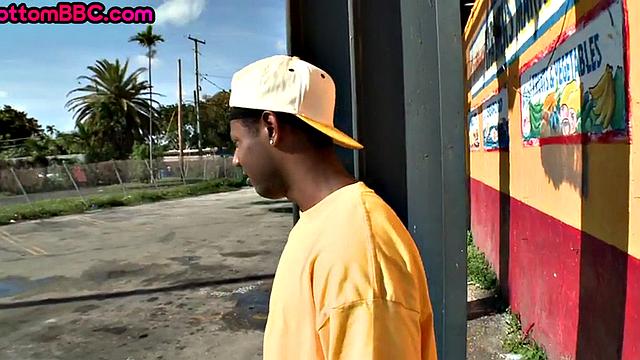 Pierced Ebony stud picked up and banged outdoors in public