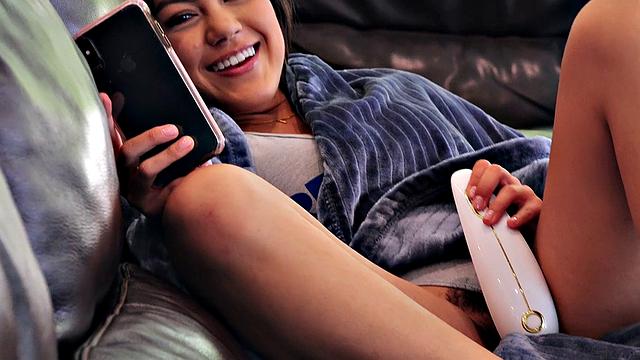 Latina Blonde Bonded with Vibrator and Glasses in S01E03