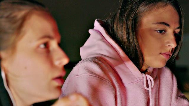 Latina Blonde Bonded with Vibrator and Glasses in S01E03