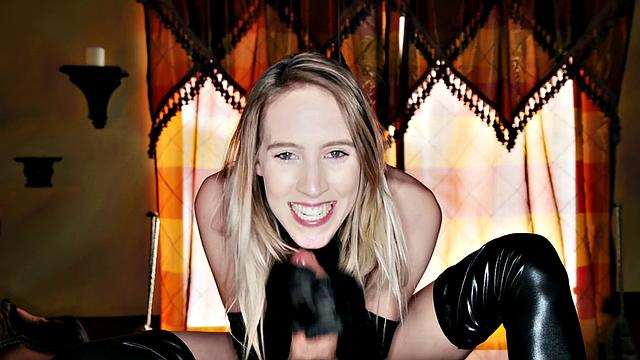 A kinky couple indulge in kinky BDSM fetish with foot, hand, and blow play