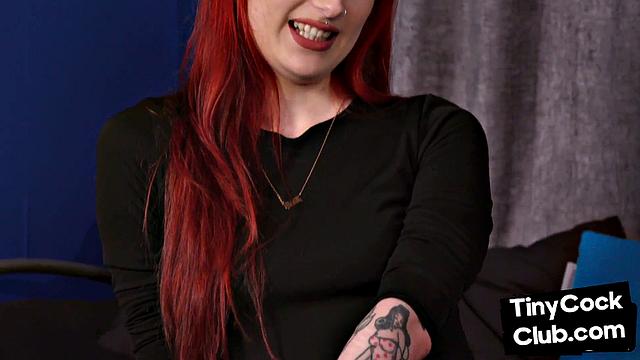 SPH amateur redhead domina laughs 2 small rod