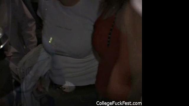 Blonde cutie craves deepthroating & swallowing party-goers with Yummy Titties