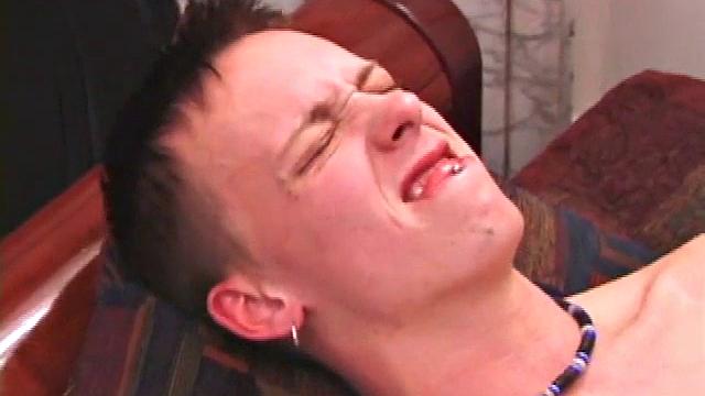 Roar and Rock start off stroking to a porn video and soon they are sucking each other's dick. Roar gets on his back, and Rock fucks him.