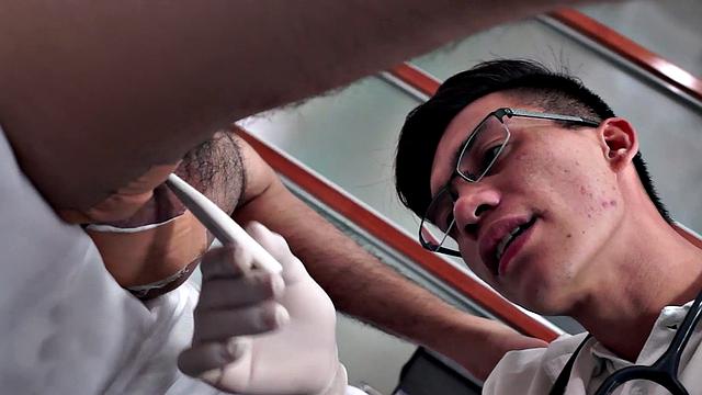 Asian amateur doctor toys and fucks patient in infirmary