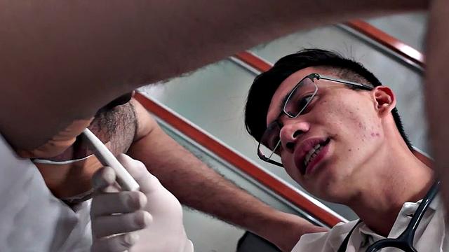 Asian amateur doctor toys and fucks patient in infirmary