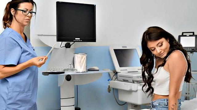 Busty lez nurse facesits and rims babe ass in hospital room