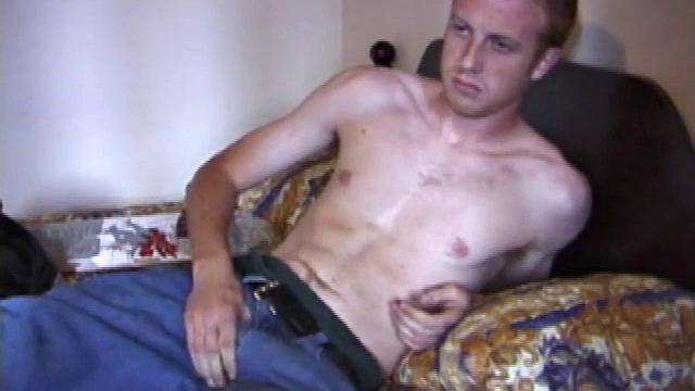 After skateboarding with his buddies, Jackson goes inside to beat off. When he stands and pulls down his pants, we are treated to a nice looking bulge in those dark boxers.