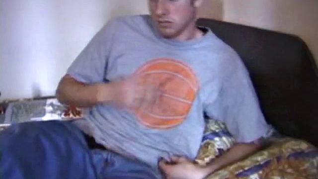 After skateboarding with his buddies, Jackson goes inside to beat off. When he stands and pulls down his pants, we are treated to a nice looking bulge in those dark boxers.