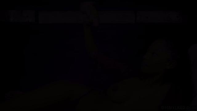 Gorgeous ebony babe wanking a cock