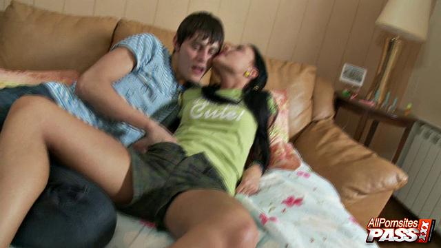 Shy teen Anastasia loosens