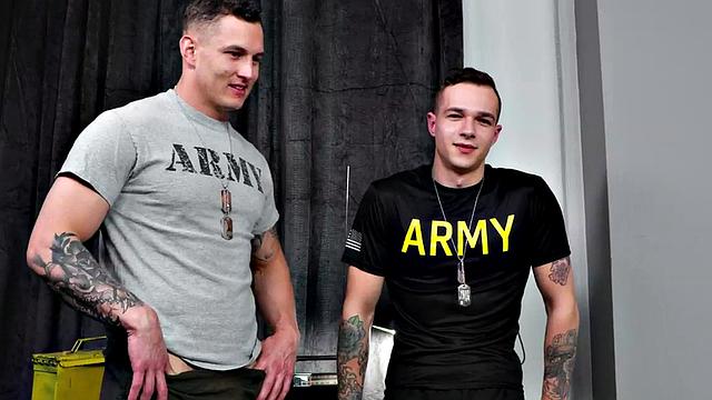 Athletic navy studs enjoy dormitory anal sex duty