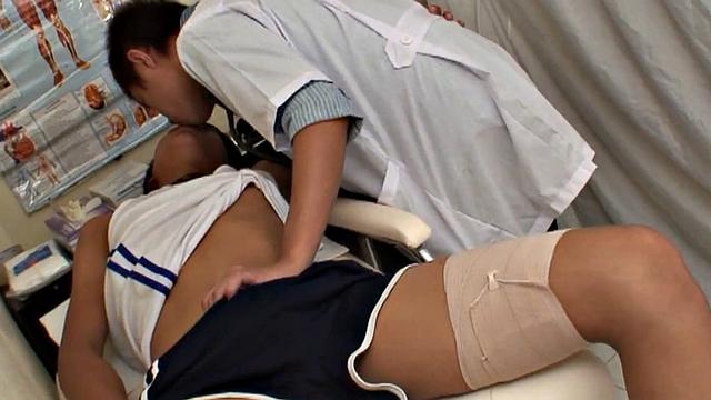 Examined Asian twink barebacks doctor until cumming